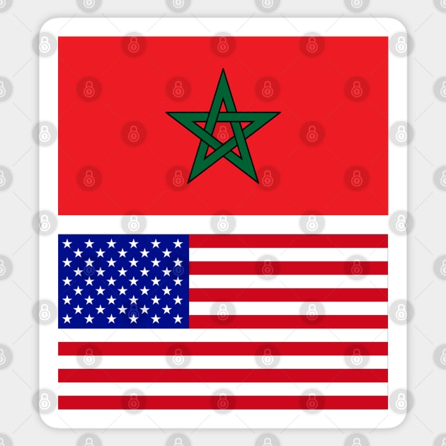 Moroccan and USA Flag Sticker by Islanr